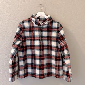J Crew Tartan Plaid Half Zip Pullover